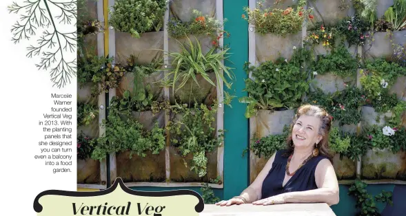  ??  ?? Marcelle Warner founded Vertical Veg in 2013. With the planting panels that she designed you can turn even a balcony into a food garden.