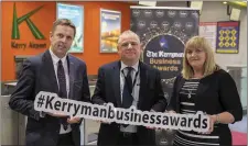  ??  ?? Danny Cooper, Kerryman, John Mulhern, Kerry Airport General Manager and Siobhan Murphy, Kerryman Group Advertisin­g Manager.