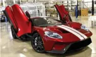  ?? SAM VARNHAGEN/FORD ?? Linked to a seven-speed Getrag dual-clutch automatic transmissi­on, the new Ford GT will top out at 347 km/h, certifying it as the fastest production Ford ever.