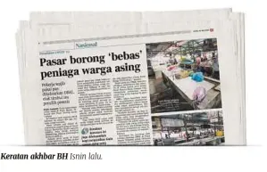  ??  ?? Keratan akhbar BH Isnin lalu.