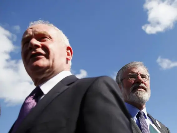  ??  ?? Martin McGuinness, who died yesterday, was prepared to bomb and kill to drive the British out, but alongside fellow Sinn Fein MP Gerry Adams brought about the Good Friday Agreement (AP)