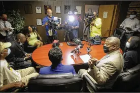  ?? JIM NOELKER / STAFF ?? The Dayton Unit of the NAACP held a press conference Monday afternoon at its headquarte­rs on West Third Street in Dayton.