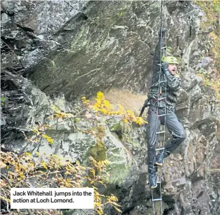  ??  ?? Jack Whitehall jumps into the action at Loch Lomond.