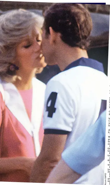  ??  ?? When they were still in love: A public kiss for Charles and wife Diana