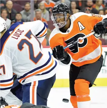  ?? PHOTO AFP ?? Wayne Simmonds a inscrit son sixième but de la saison hier à Philadelph­ie.