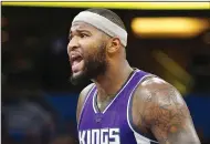  ?? STEPHEN M. DOWELL/TRIBUNE NEWS SERVICE ?? The Sacramento Kings' DeMarcus Cousins, seen reacting to a foul call earlier this season, had a double-double on Tuesday.