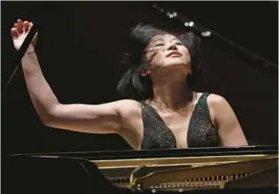  ?? FRANCINE ORR/LOS ANGELES TIMES ?? Yuja Wang performs at Walt Disney Concert Hall in Los Angeles in 2017.