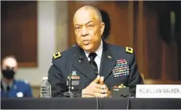  ?? GREG NASH AFP VIA GETTY IMAGES ?? D.C. National Guard Maj. Gen. William Walker testifies before the Senate Homeland Security and Government­al Affairs/Rules and Administra­tion hearing.