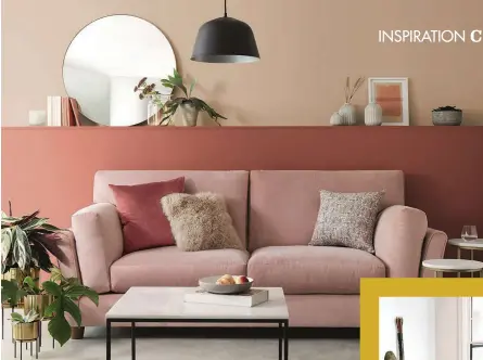 ??  ?? CLOCKWISE FROM
TOP We’re big on pink in this blush scene, featuring the Layla sofa, starting from £899 for a small at Marks & Spencer; Peaceful Soul paint by Valspar is the background for this living room, displaying pops of yellow and coral, plus a statement chair in dramatic black.
