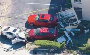  ?? WSVN-7 ?? A woman died and four others, including a boy, were injured in a crash near the 7400 block of West McNab Road in Tamarac on Monday.