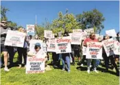  ?? J. EMILIO FLORES NYT ?? Disney employees and supporters protest the company’s reaction to Florida’s “Don’t Say Gay” law.