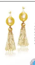  ??  ?? 11. For the regal woman in your life: elegant champagne South Sea pearl dangling earrings from the Pearlfecti­on collection.