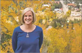  ?? MORGAN TIMMS/Taos News ?? House District 42 candidate Linda Calhoun (R) poses for a portrait Tuesday (Sept. 22) in Red River.