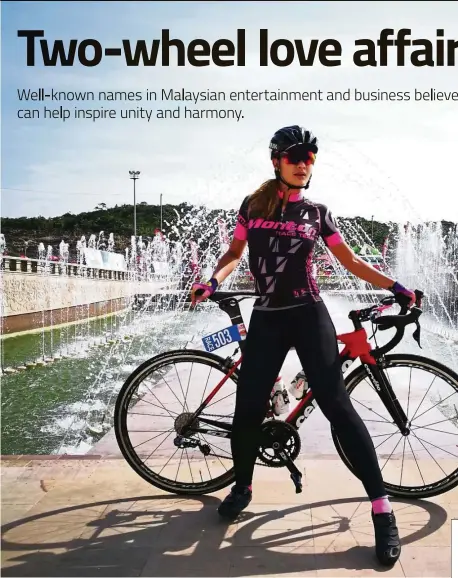  ??  ?? Wong believes that cycling can encourage the spirit of cooperatio­n, compromise, and trust. — RASANGELA WONG