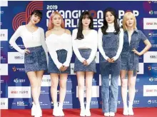  ?? Yonhap ?? K-pop girl group Red Velvet attends the 2019 Changwon K-POP World Festival held Oct. 11.