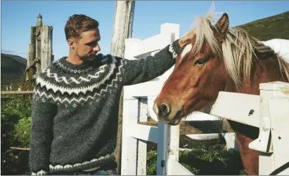  ?? Courtesy of Stephen Gollan ?? For a sweater to be designated an Icelandic lopapeysa, in the style worn by travel blogger Stephen Gollan, it must be hand-knit in Iceland with wool from Icelandic sheep.