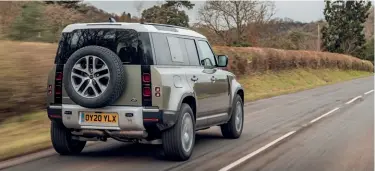  ??  ?? Given its off-road prowess, the Defender has very civilised road manners, making it comfortabl­e at cruising speeds