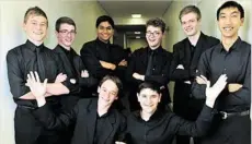  ??  ?? Set to put on a stellar show to raise money for the drought appeal are Grammar students (front from left) Cameron Seawright, Anthony Patsalou (back from left) Mason Watts, Hugh Hansen, Jonathan Joshi, Chris Paton, Will Hansen and Kenny Han.