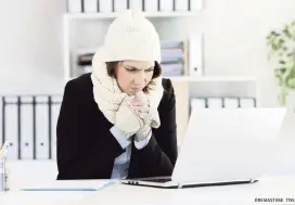  ?? DREMASTIME TNS ?? Chilling new research suggests that cold environmen­ts may have a very real effect on women employees: lower productivi­ty and cognitive performanc­e.