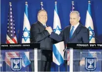 ?? AMIR COHEN/AP ?? Secretary of State Mike Pompeo and Israeli Prime Minister Benjamin Netanyahu on Thursday.