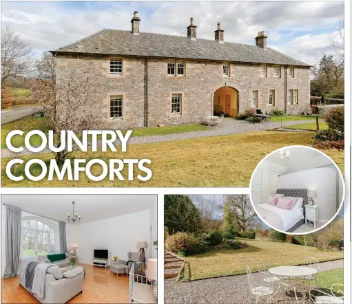  ?? ?? „„Visually striking both inside and out, No.1 The Stables also has a well stocked private garden, above right, and access to 28 acres of communal woodland and grounds