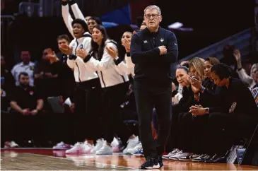  ?? Steph Chambers/Getty Images ?? The USBWA announced Wednesday it will name its annual award for Women’s National Coach of the Year after UConn’s Geno Auriemma at the conclusion of his coaching career.