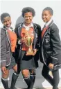  ?? Picture: SUPPLIED ?? SMART TALKERS: The Rocklands Intermedia­te School debate team who claimed top honours at the Eskom Nuclear Debate hosted at Pine Lodge resort recently, are Grade 10 pupils, from left, Yonela Gangca, 14, Onodwa Jantjies, 16, and Lindokuhle Matimase, 15