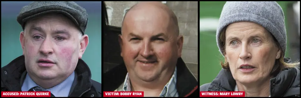  ??  ?? ACCUSED: PATRICK QUIRKE VICTIM: BOBBY RYAN WITNESS: MARY LOWRY