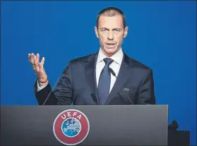  ?? FOTO: EFE ?? Aleksander Ceferin, presidente de la UEFA ante un reunión trascenden­tal