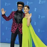  ??  ?? Indian Bolywood actor Ranveer Singh (left) and British actress Alia Bhatt pose during a photocell for the film “Gully boy” presented in the special gala section at the 69th Berlinale film festival. — AFP