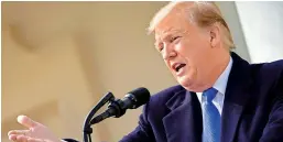  ??  ?? US President Donald Trump announced that he will declare a national emergency in the Rose Garden at the White House in Washington, DC on Friday.