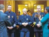  ?? Bob Brown Richmond Times-Dispatch ?? POLICE SUPT. Col. Gary Settle, center, said Austin Lee Edwards’ mental health history was overlooked.