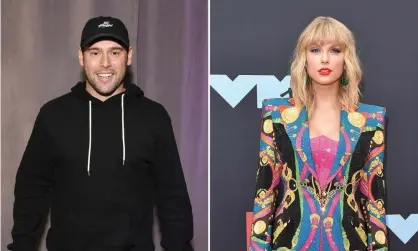  ??  ?? Plea … record executive Scooter Braun, left, and Taylor Swift. Photograph: Getty Images