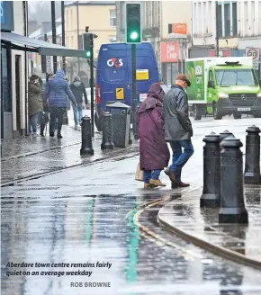  ?? ROB BROWNE ?? Aberdare town centre remains fairly quiet on an average weekday