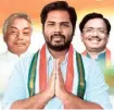  ?? ?? Late Union Minister Gaddam Venkatswam­y, Chennur MLA G. Vivekanand and Vamsi Krishna, represente­d Peddapalli seat.