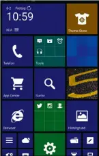  ??  ?? WP Launcher bringt das Windows-Phone-Design auf Android-Smartphone­s.