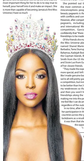  ??  ?? Williams has the support of her Miss Universe Jamaica sisters. This was obvious in the outpouring of love she received from several former titleholde­rs.