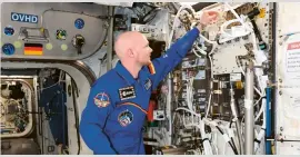  ?? ?? German ESA astronaut Dr. Alexander Gerst activates a melting furnace in the European ISS space laboratory Columbus