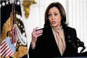  ?? SUSAN WALSH / AP ?? Vice President Kamala Harris, shown on Feb. 2, said Monday that almost $1 billion from 10 companies will help improve lives in Central America.