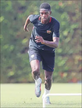  ?? FOTO: FCB ?? Ousmane Dembélé ya trabaja en la Ciutat Esportiva vestido de azulgrana