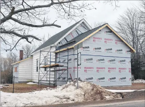  ??  ?? Work is underway on renovation­s to the Gibson Woods United Baptist Church.