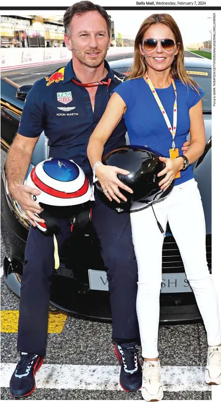  ?? ?? Glamour couple: Red Bull F1 boss Christian Horner with Geri at the Bahrain Grand Prix