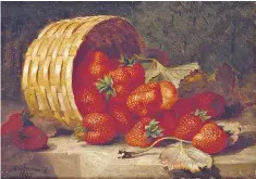  ??  ?? Ripeness is all: Strawberri­es in a Wicker Basket on a Ledge (1895) by Eloise Harriet Stannard