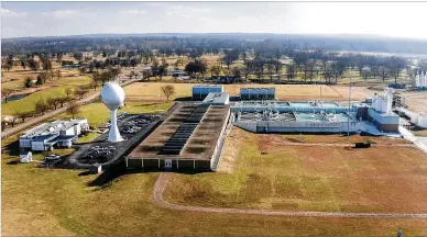  ?? TY GREENLEES / STAFF ?? Aerial view of Dayton’s water treatment plant looking east from Wagner Ford Road. Boil advisories for the water main break in Dayton on Wednesday were all canceled on Friday.