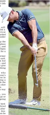  ??  ?? Jason Day of Australia hits to the green during the third round of the Australian Open played at the Australian Golf Club course in Sydney - AFP