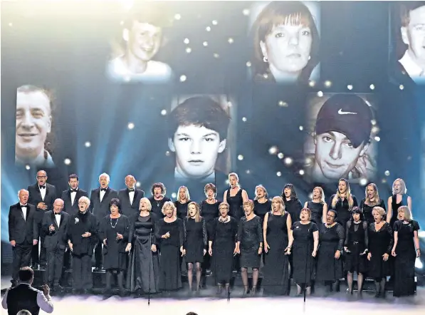  ??  ?? The Missing People Choir, formed of families and friends of people who have vanished without trace, as well as staff and volunteers from the charity, were finalists in Britain’s Got Talent this year