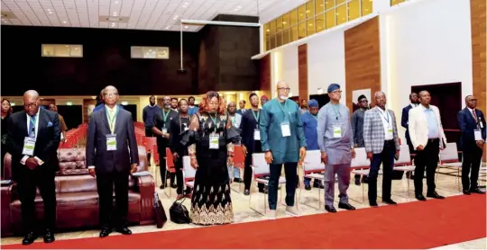  ?? ?? L-R: Delegates and senior officials from the NCDMB at the Nigerian Content Sensitizat­ion Programme for Law Enforcemen­t Agencies, organised by the NCDMB in Yenagoa, Bayelsa State.