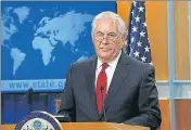  ?? AFP ?? ■ Rex Tillerson makes a statement on his departure.