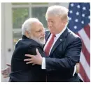  ?? PICTURE: AP ?? US President Donald Trump greets India’s Prime Minister Narendra Modi at the White House.