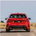  ??  ?? Rear-end looks far more dynamic thanks to the M135i-specific body kit and chunky dual exhaust outlets.